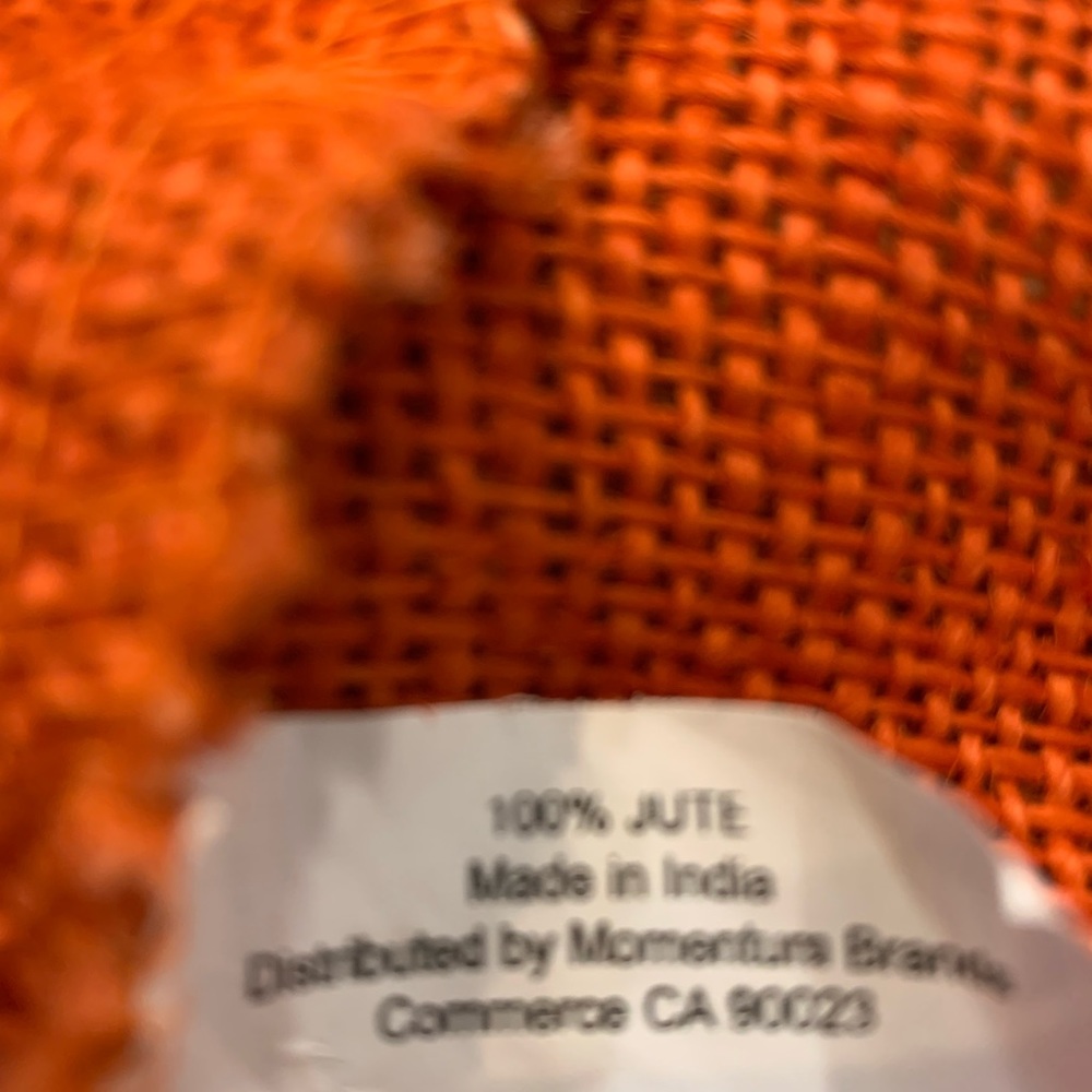 Orange Jute Tote Bag - Picture 2 of 4